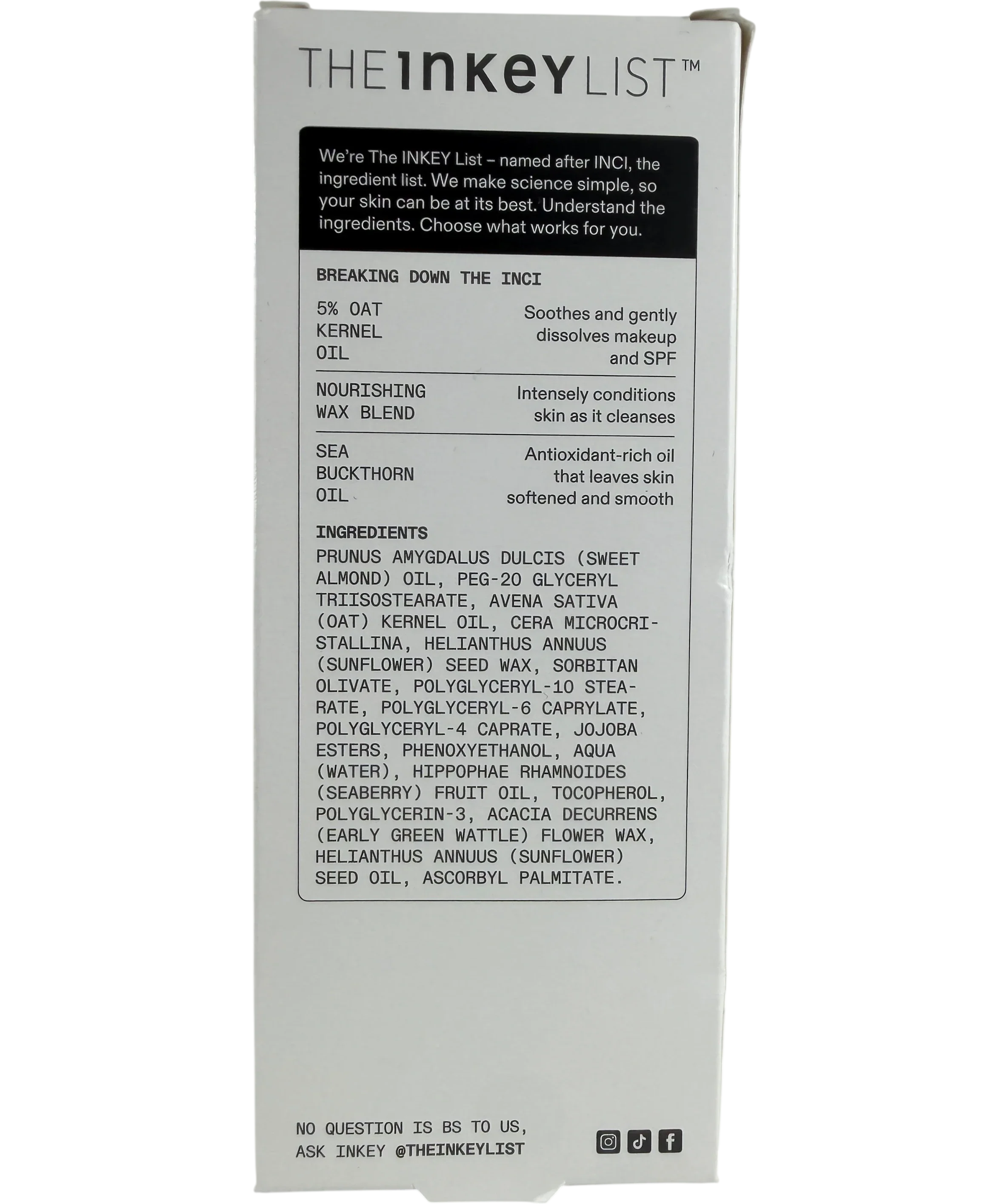 The Inkey List Oat Balm Cleanser 150ml