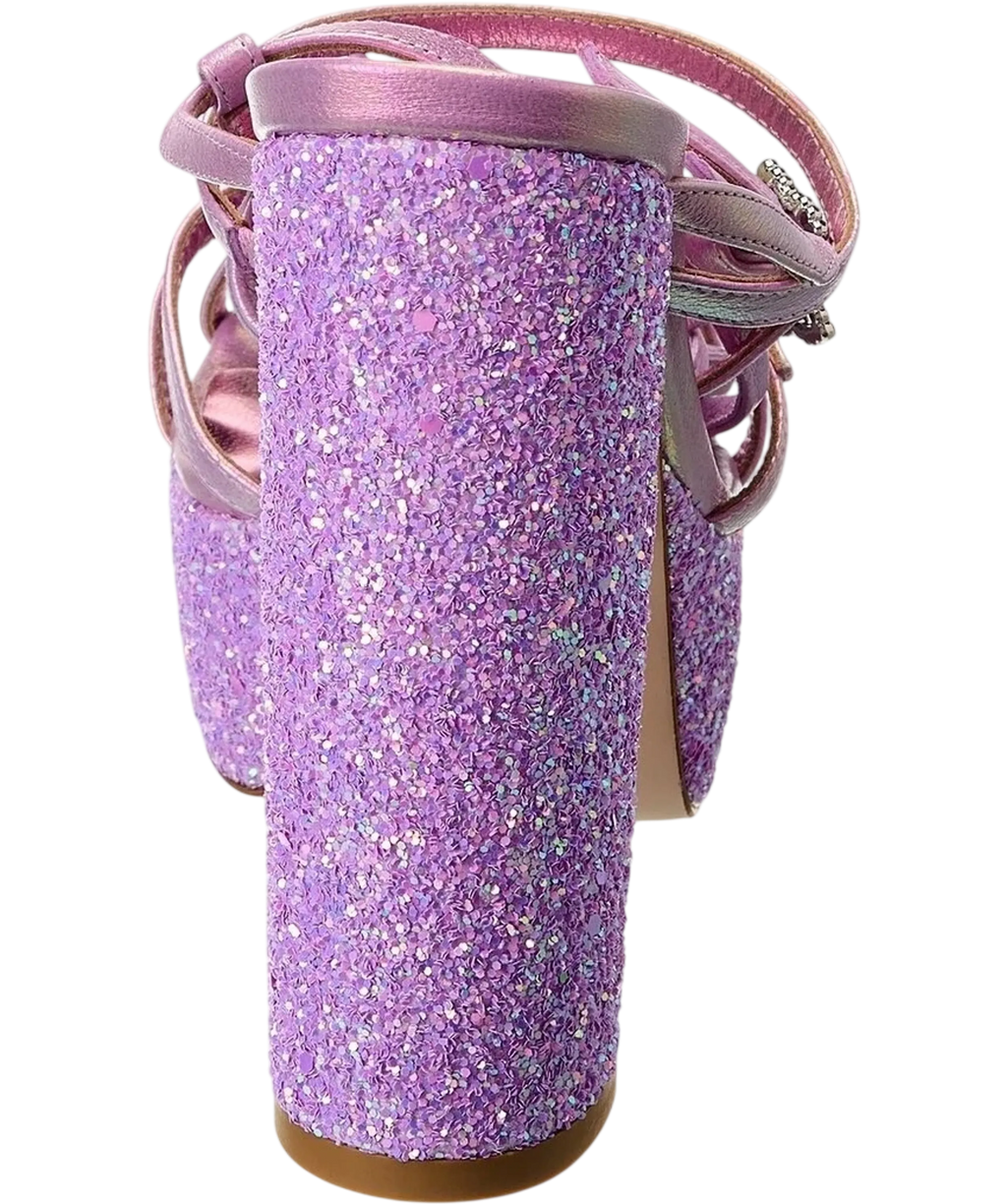 SOPHIA WEBSTER Pink Venus Glitter Platform Sandals UK 6 EU 39