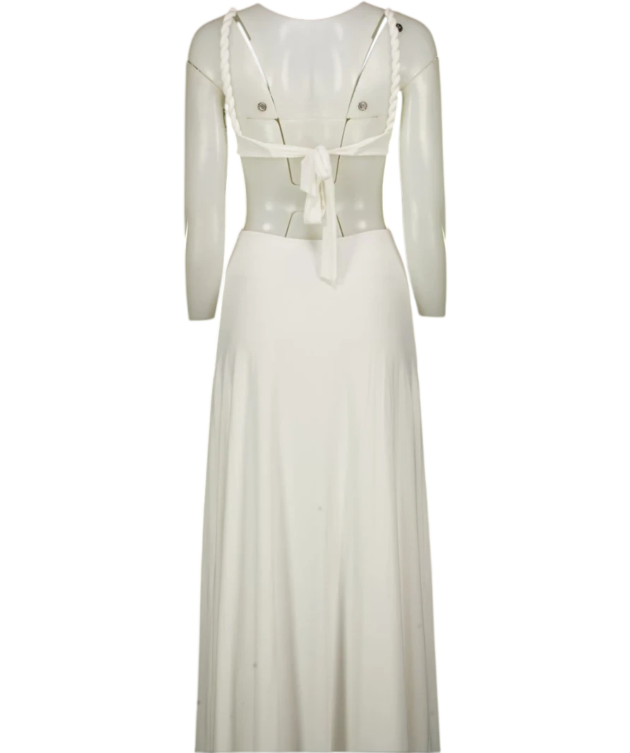 WHITE FOX White Tessara Plaited Strap Maxi Dress UK XS