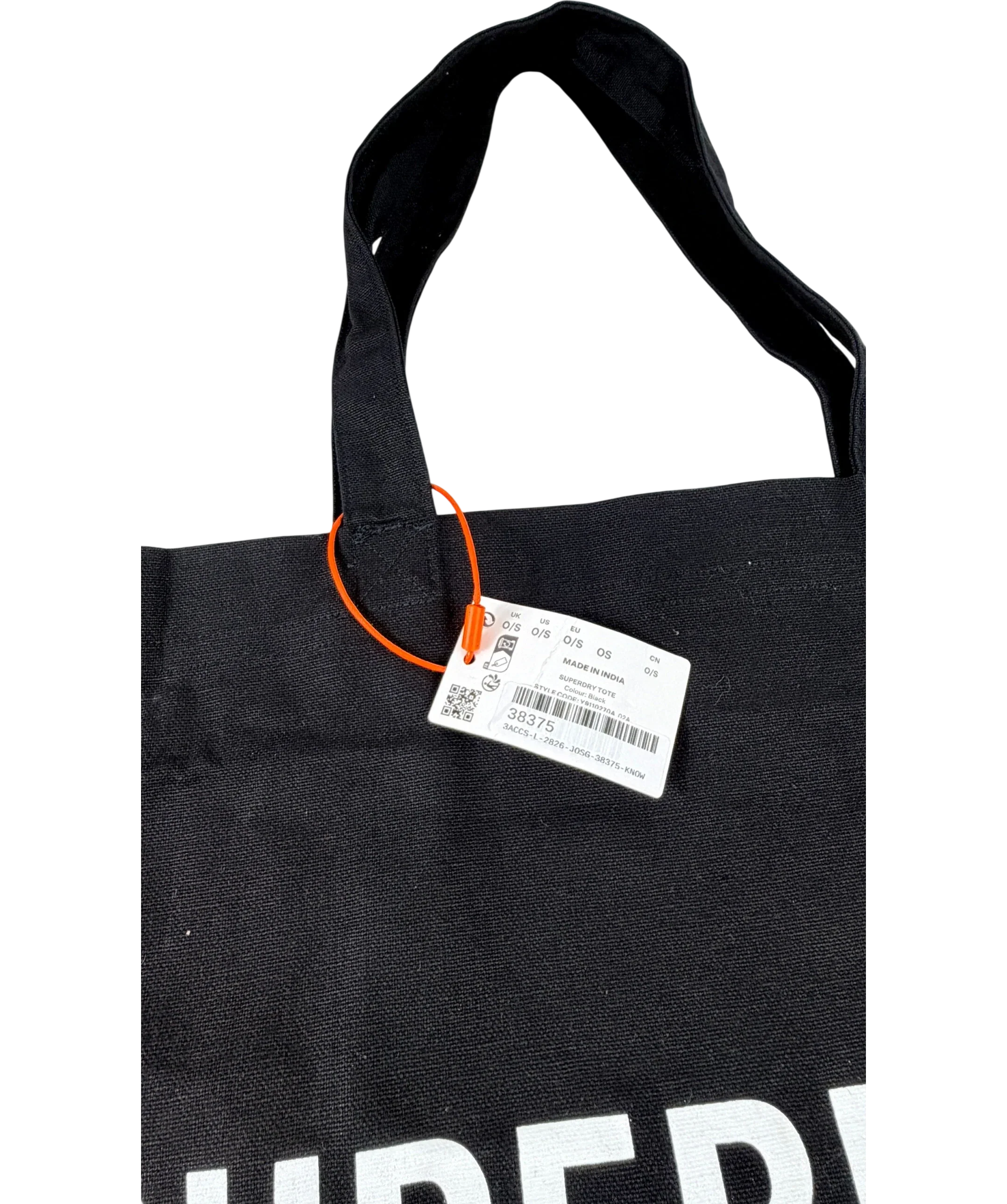 Superdry Essential Logo Canvas Tote Bag In Black