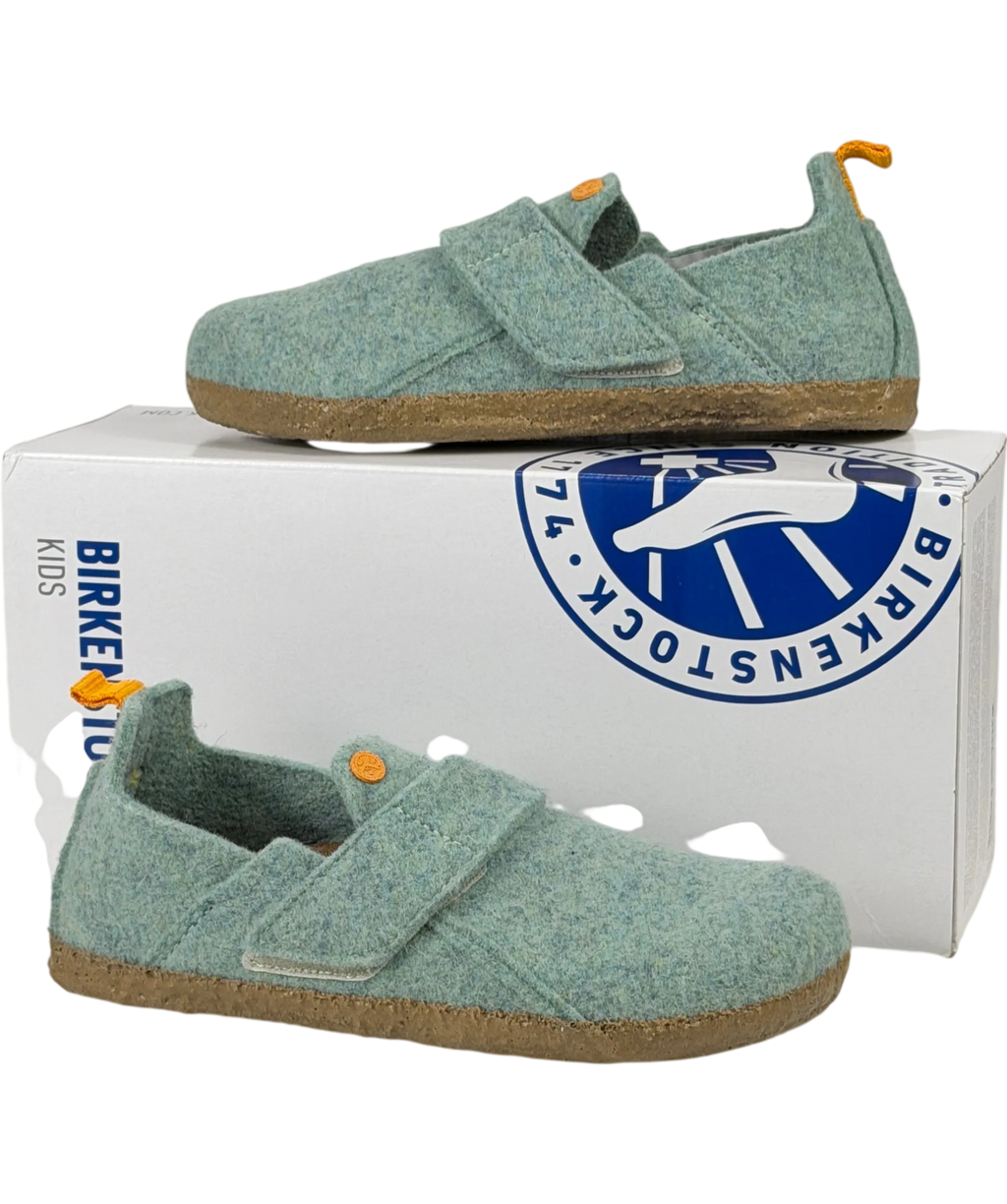 Birkenstock Kids Zermatt Hl Wool Felt Kids Slippers, Light Green UK 2 EU 34