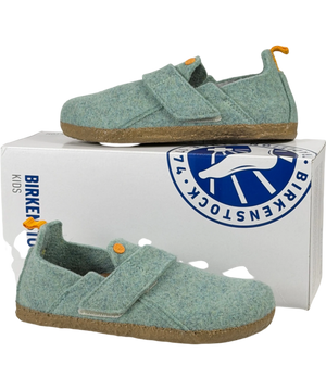 Birkenstock Kids Zermatt Hl Wool Felt Kids Slippers, Light Green UK 2 EU 34