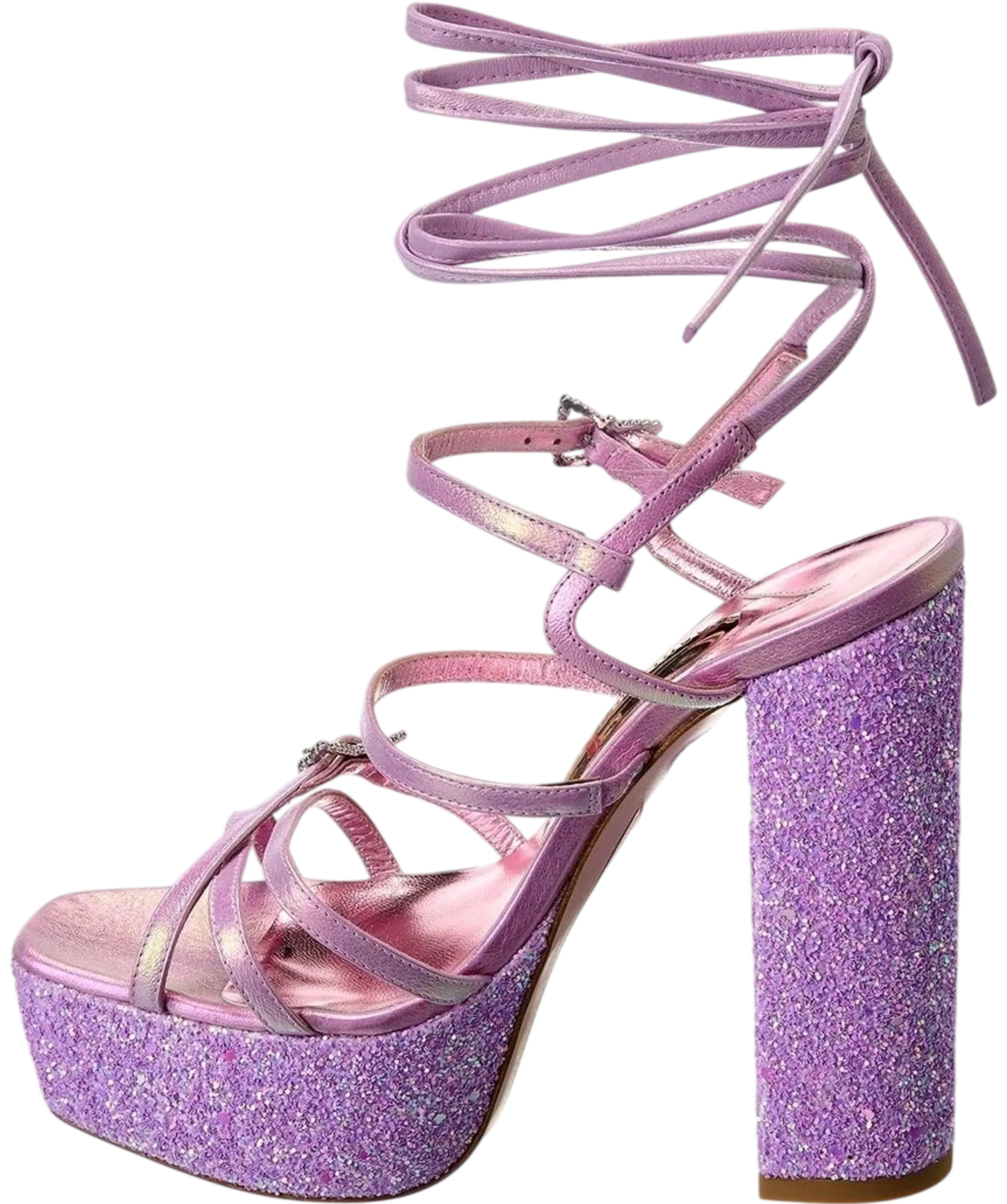 SOPHIA WEBSTER Pink Venus Glitter Platform Sandals UK 6 EU 39