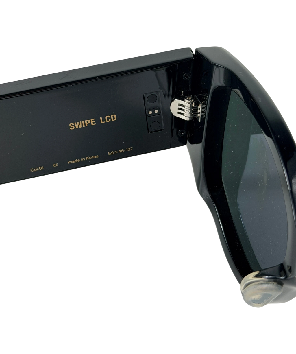 Moncler X Gentle Monster Black Swipe Lcd Sunglasses In Case One Size