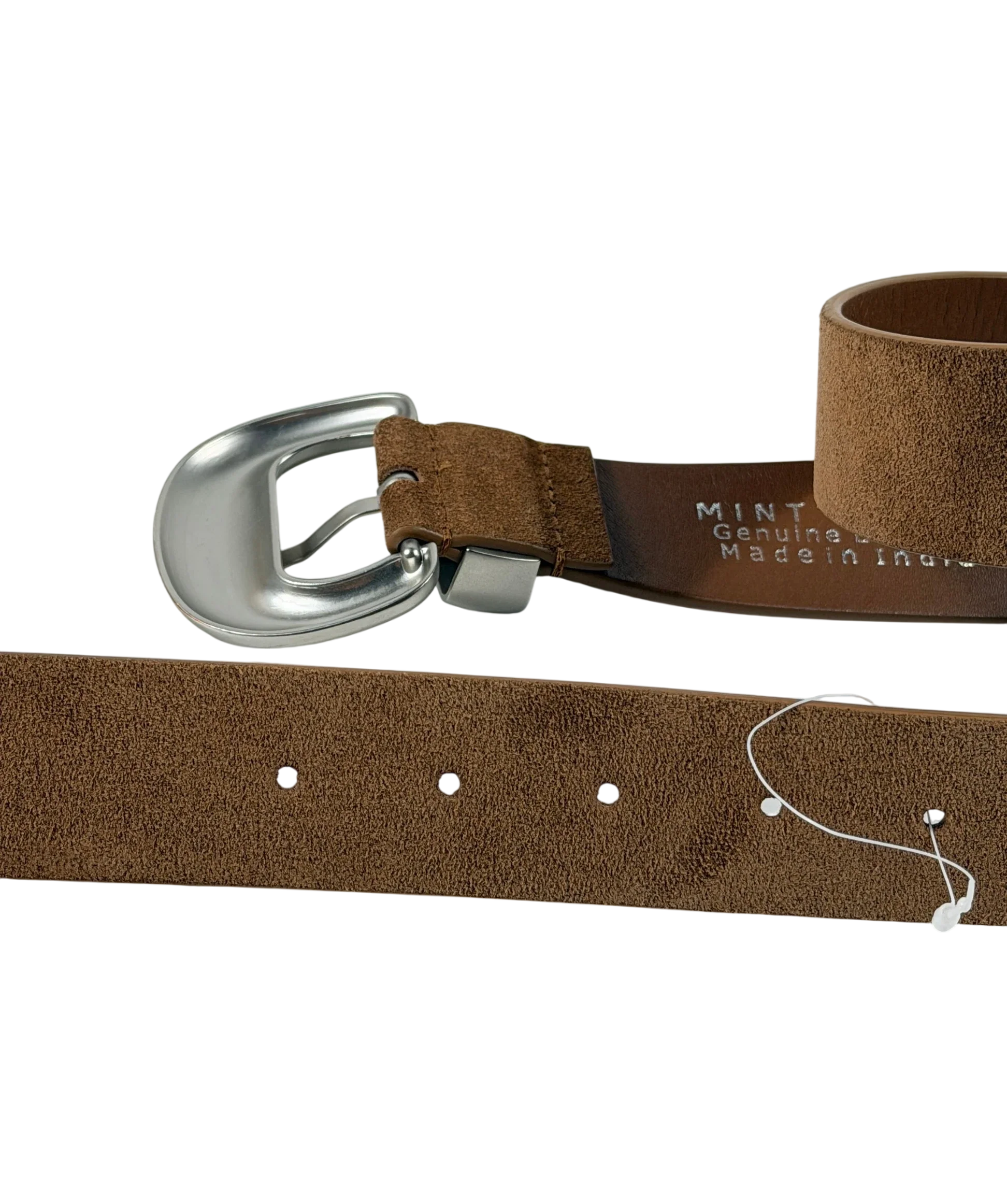 Mint Velvet Statement Buckle Suede Belt Brown UK M