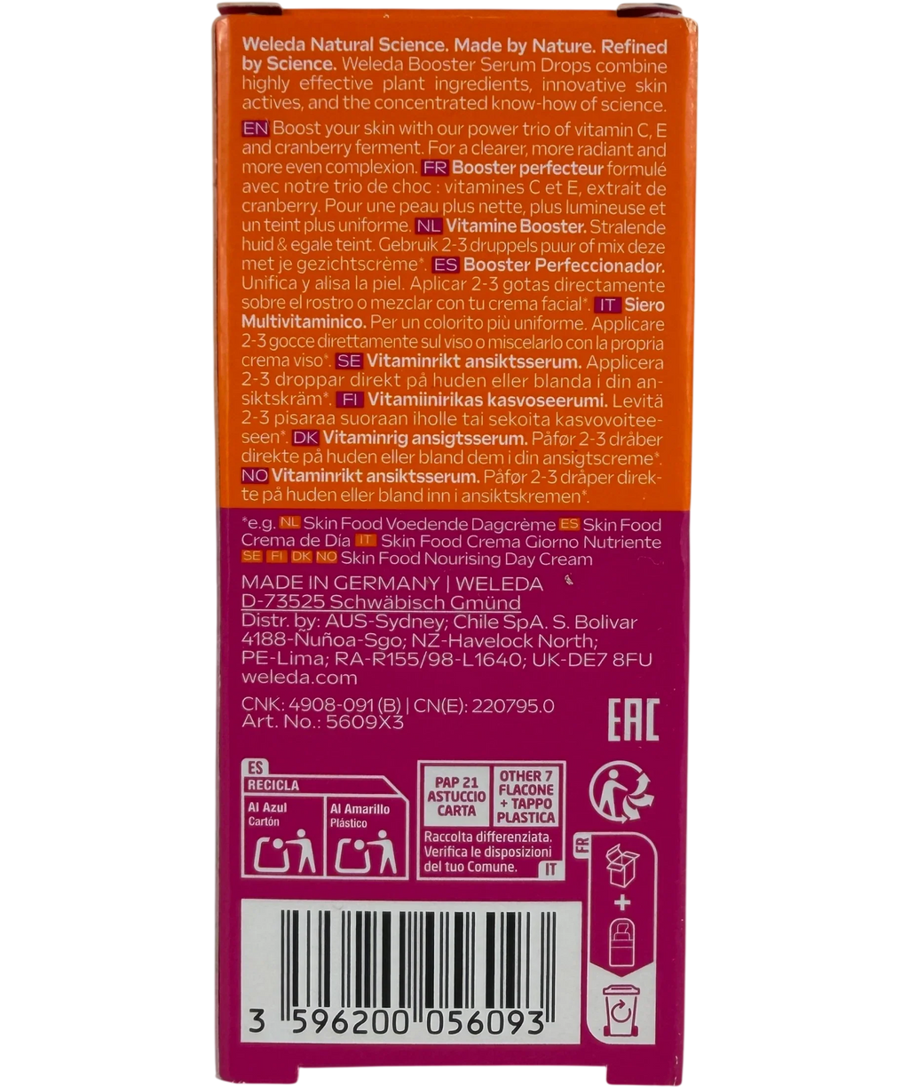 Weleda Pore Refining Vitamin C Serum Drops With Cranberry 30ml