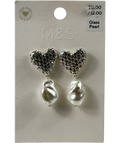 M&S Metallic Collection Skin Kind Diamante Heart Glass Pearl Drop Earrings One Size