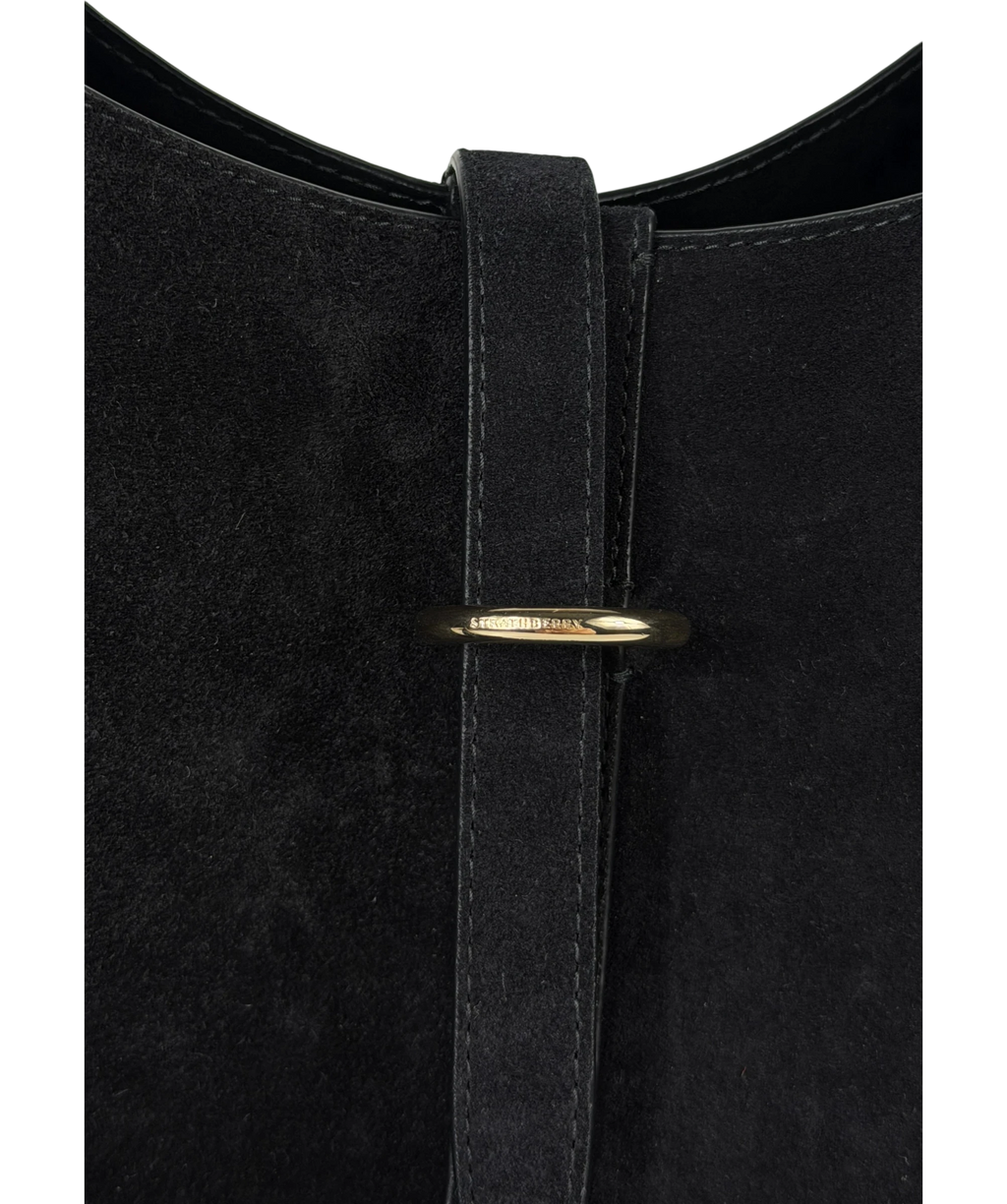STRATHBERRY Kite Hobo Maxi In Black Suede One Size