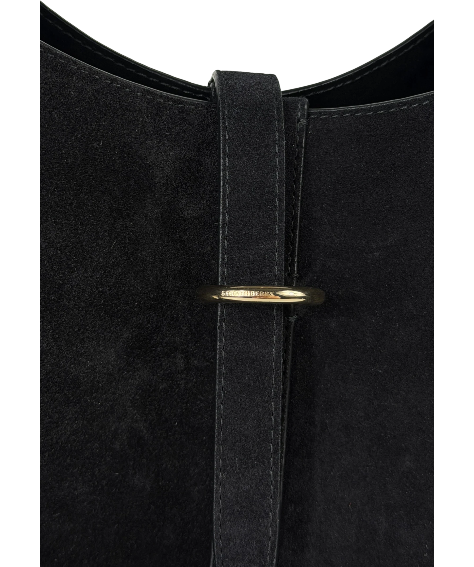 STRATHBERRY Kite Hobo Maxi In Black Suede One Size