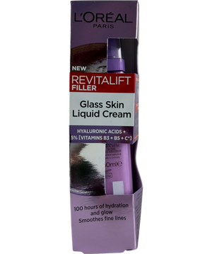 L'Oreal Revitalift Filler Glass Skin Liquid Cream Face Moisturiser 50ml