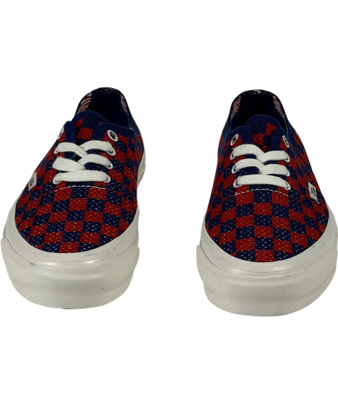 VANS Premium Authentic 44 Ek Punk Check Red And Blue Sneakers UK 3 EU 36