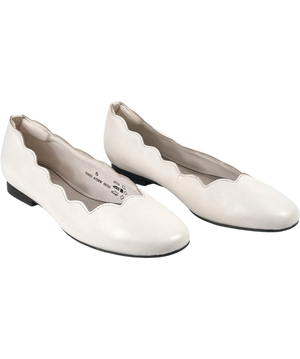 M&S White Collection Wide Fit Leather Ballet Pumps, UK 6 EU 39