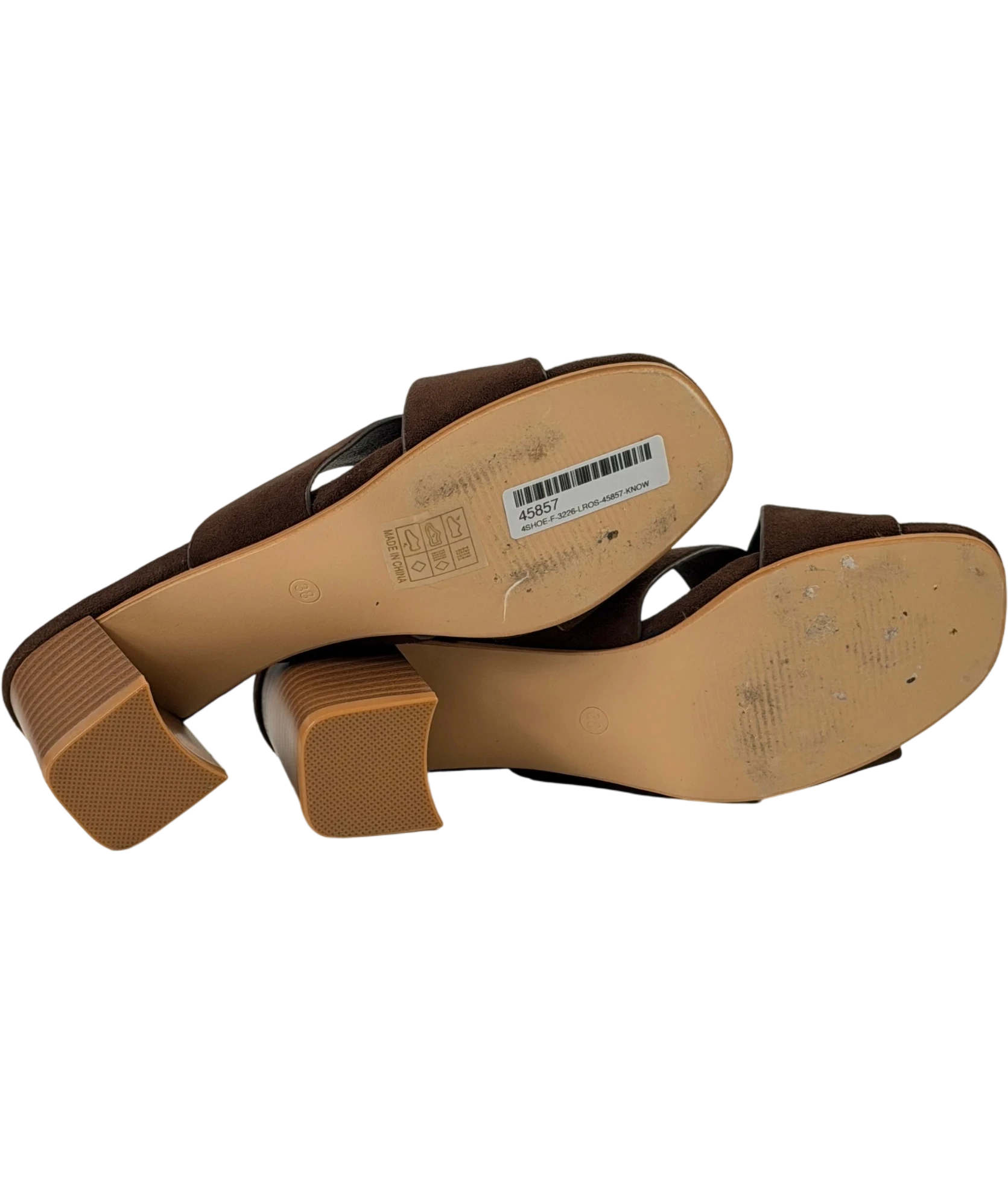 dorothy perkins Brown Suede Cross Strap Heeled Mules UK 5 EU 38
