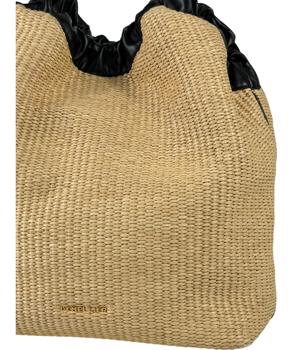 DeMellier London Beige Natural Miami Leather-trimmed Raffia Tote Bag One Size