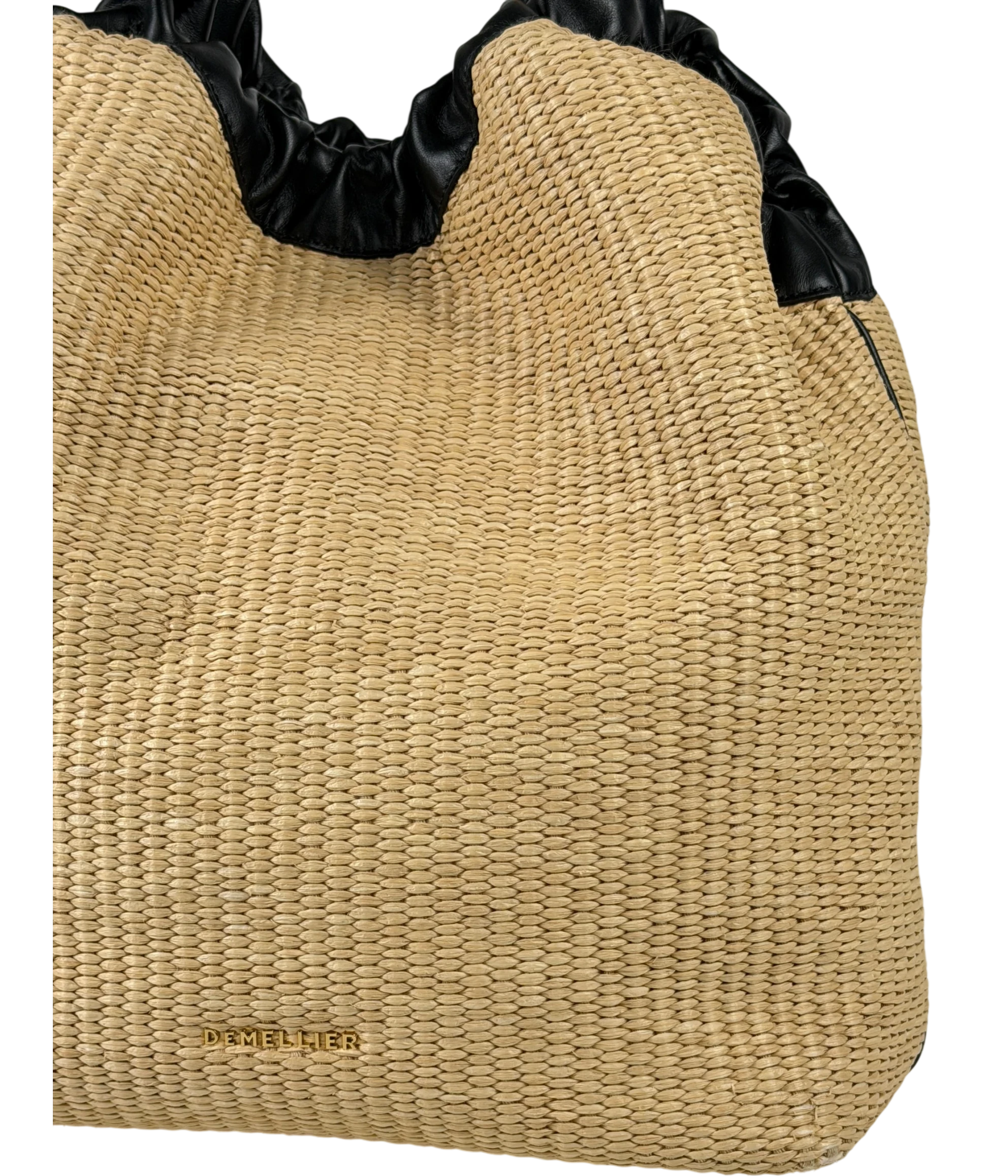 DeMellier London Beige Natural Miami Leather-trimmed Raffia Tote Bag One Size
