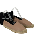 YSL Beige Cassandre Embossed  YSL Logo Lambskin Leather Espadrilles UK 4.5 EU 37.5