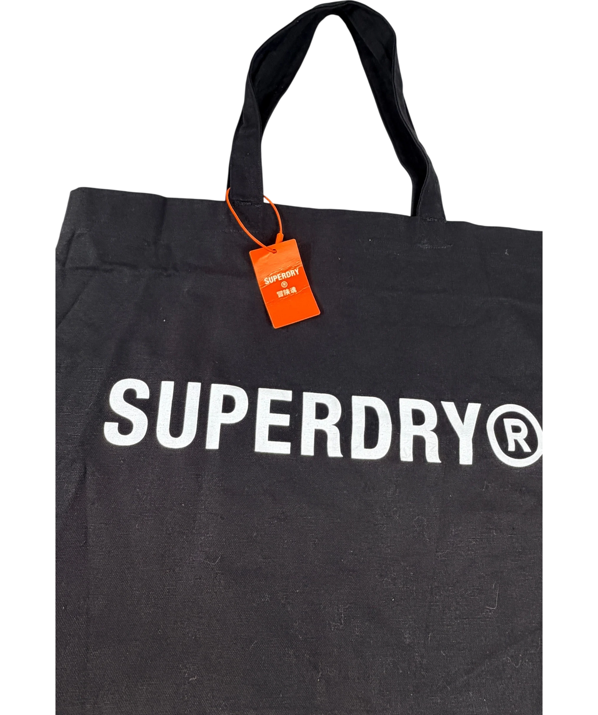 Superdry Essential Logo Canvas Tote Bag In Black
