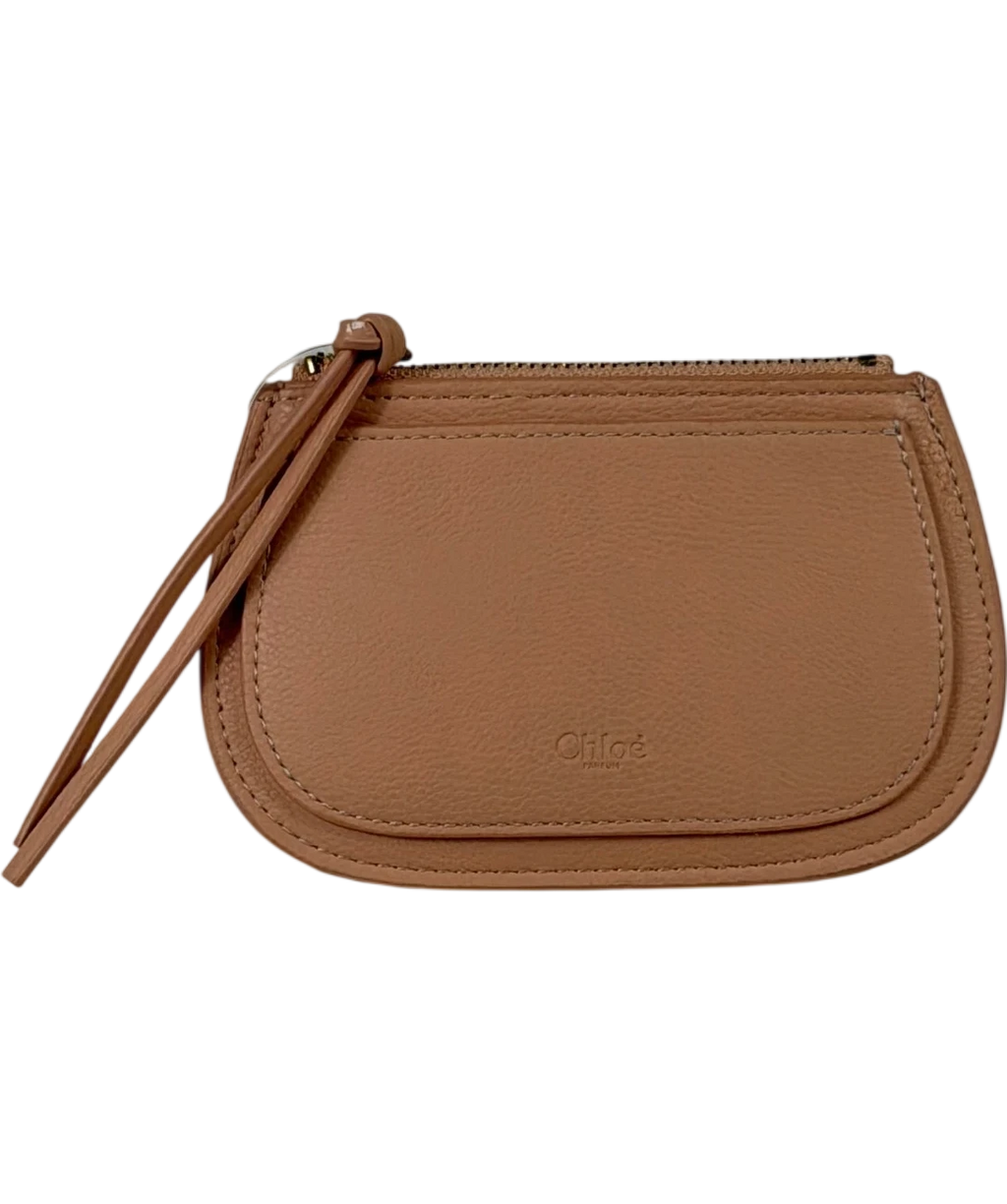 CHLOE Nude Marcie Grained Calfskin Small Zipped Coin Purse One Size