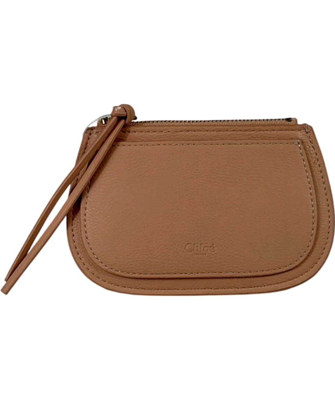 CHLOE Nude Marcie Grained Calfskin Small Zipped Coin Purse One Size