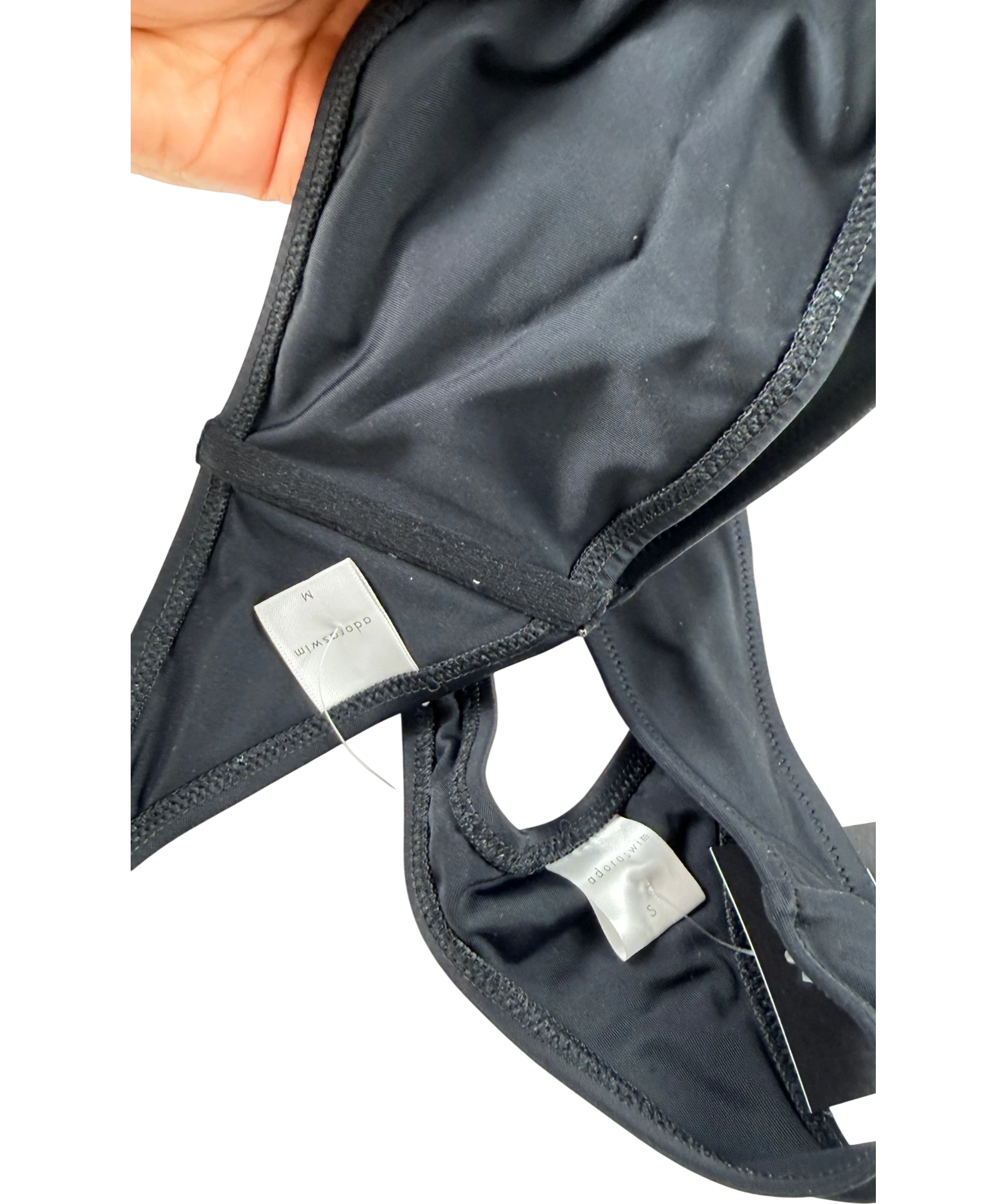 adoora swim Portofino Top And San Cosma Bottoms Bikini Set Black UK S/M