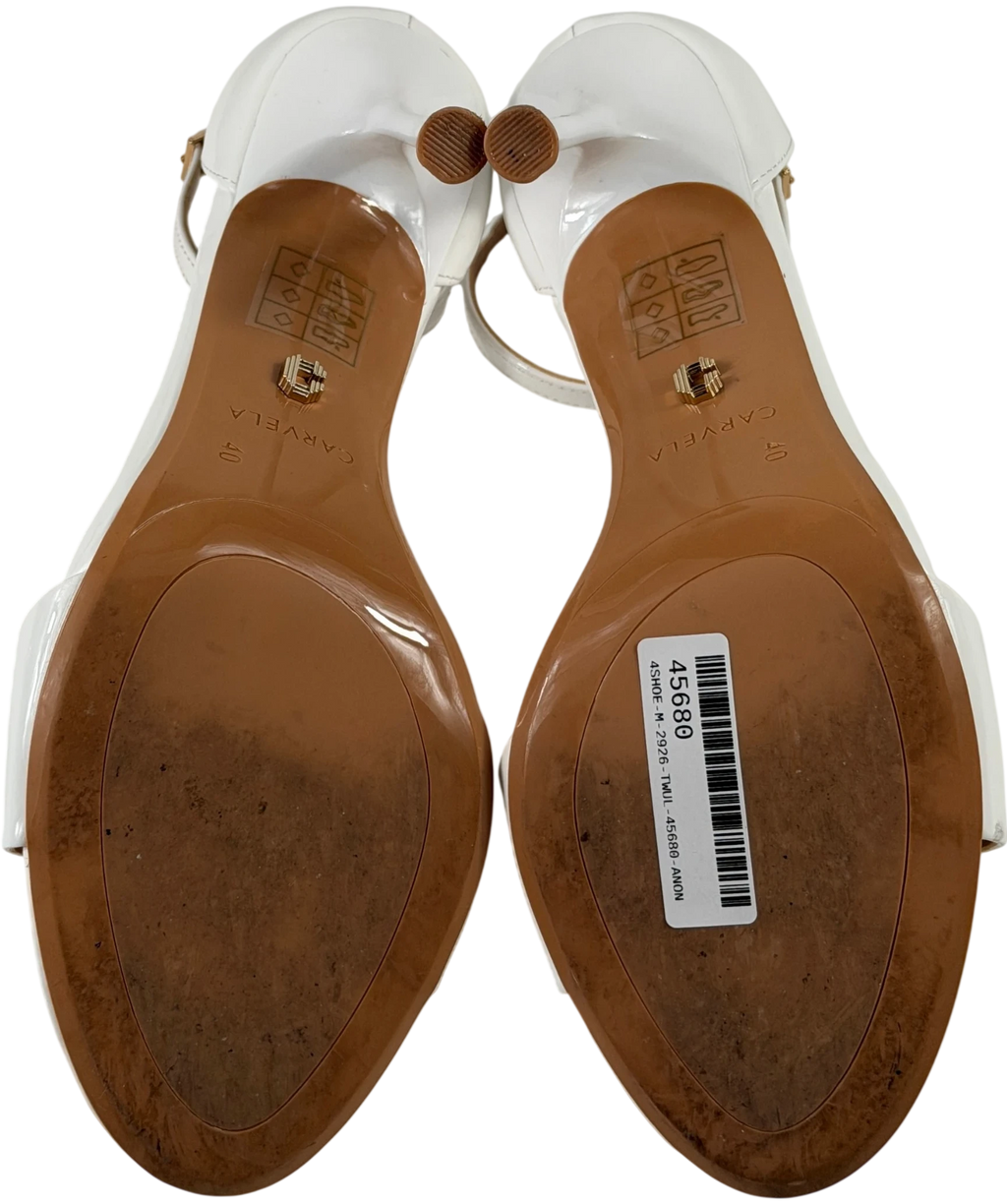 Carvela Incanto White Patent Stiletto Heel Sandals UK 7 EU 40