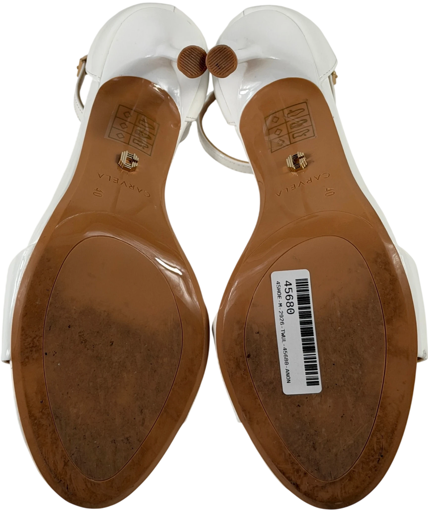 Carvela Incanto White Patent Stiletto Heel Sandals UK 7 EU 40
