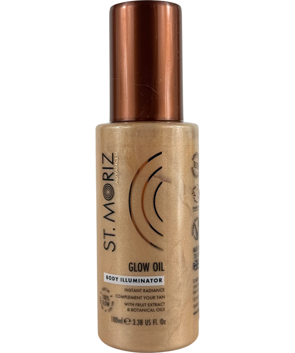 ST MORIZ Compliment Your Tan With Illuminating Particles And Rich Hydrating Oil. Suitable For Everyday Use To Enhance Your Tan With A Radiant Glow. Enriched With Fruit Extract And Botanical Oils. 100ml