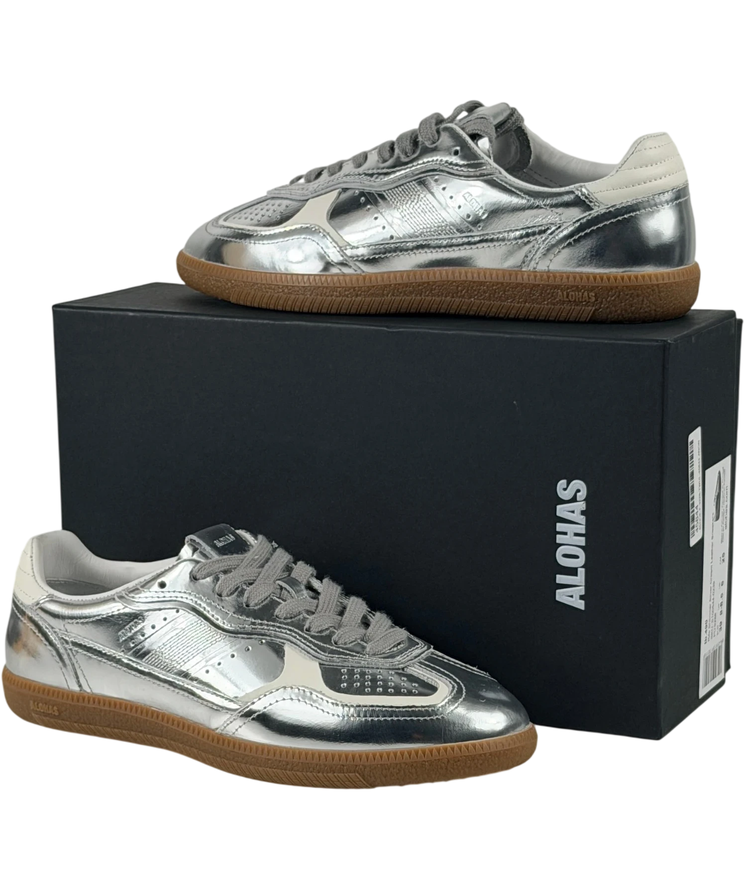 alohas Tb.490 Rife Shimmer Metallic Silver Sneakers UK 6 EU 39