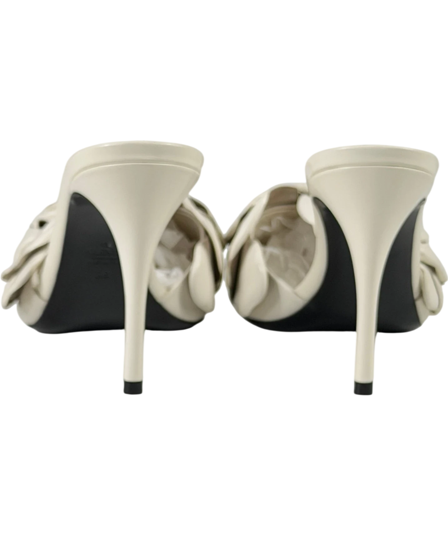 VALENTINO GARAVANI Cream Atelier 03 Rose Edition 90 Leather Mules In Avorio UK 5 EU 38