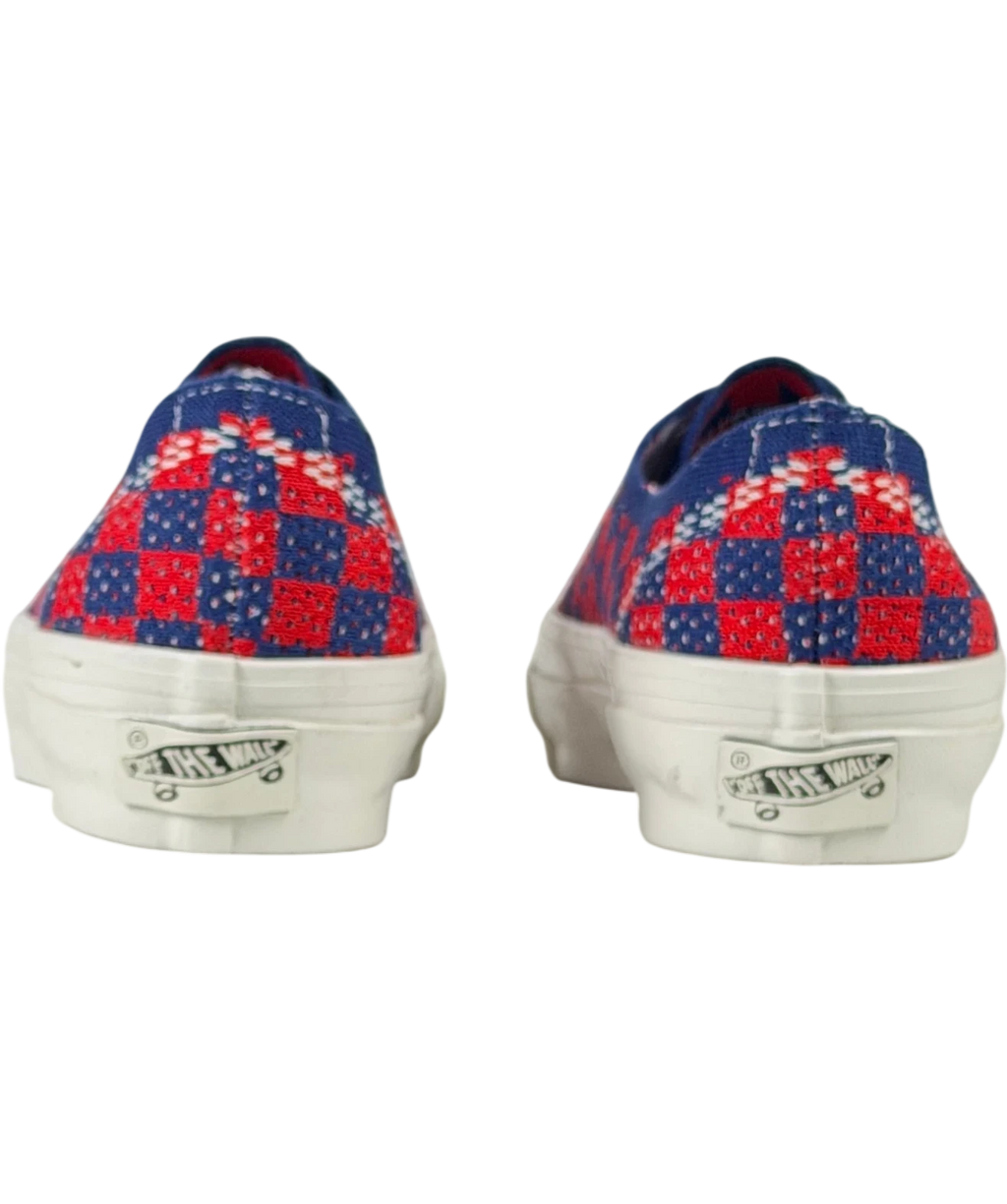 VANS Premium Authentic 44 Ek Punk Check Red And Blue Sneakers UK 3 EU 36