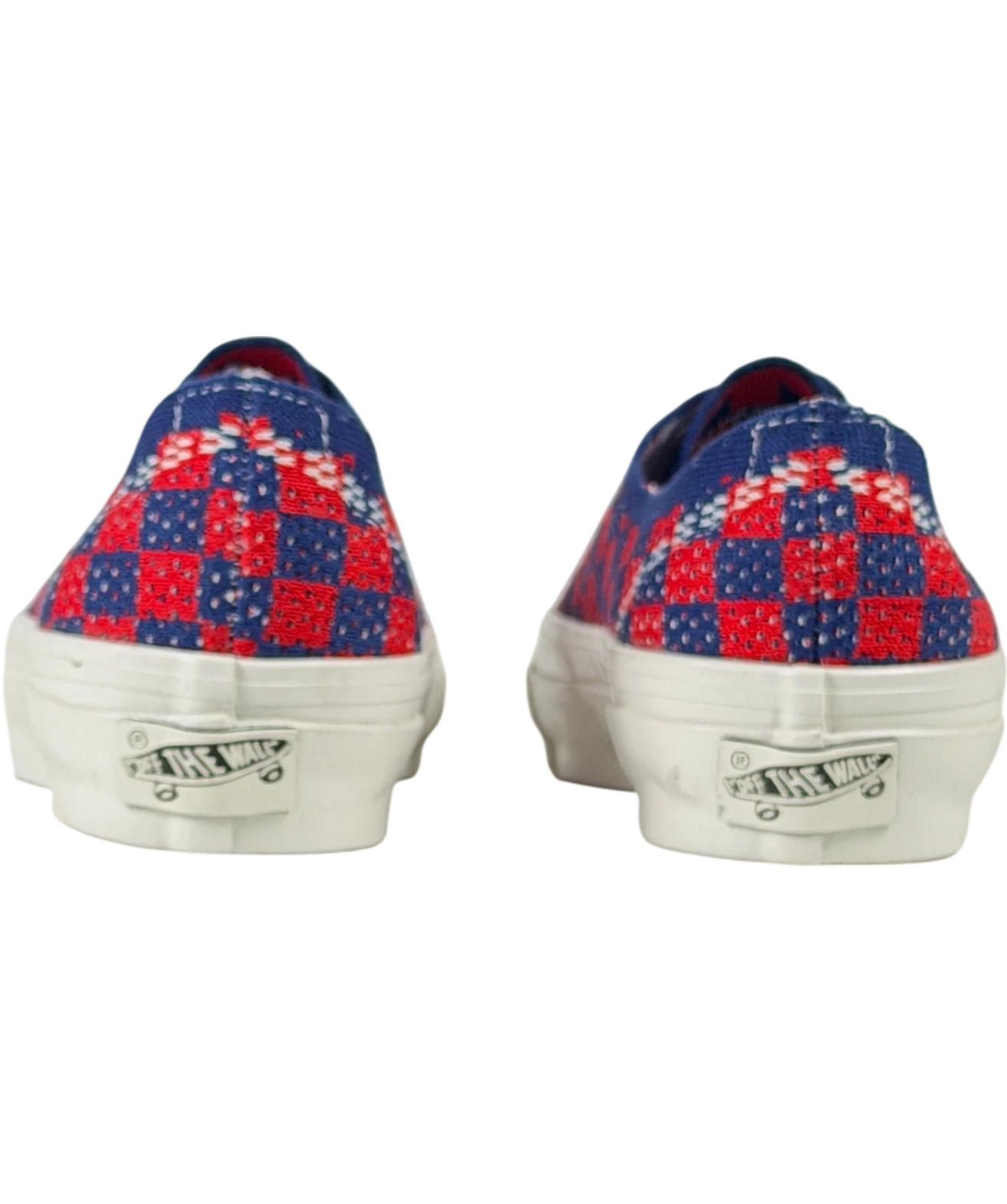 VANS Premium Authentic 44 Ek Punk Check Red And Blue Sneakers UK 3 EU 36