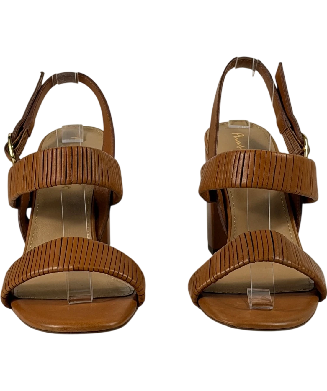 Phase Eight Brown Leather Block Heel Sandals Tan UK 5 EU 38