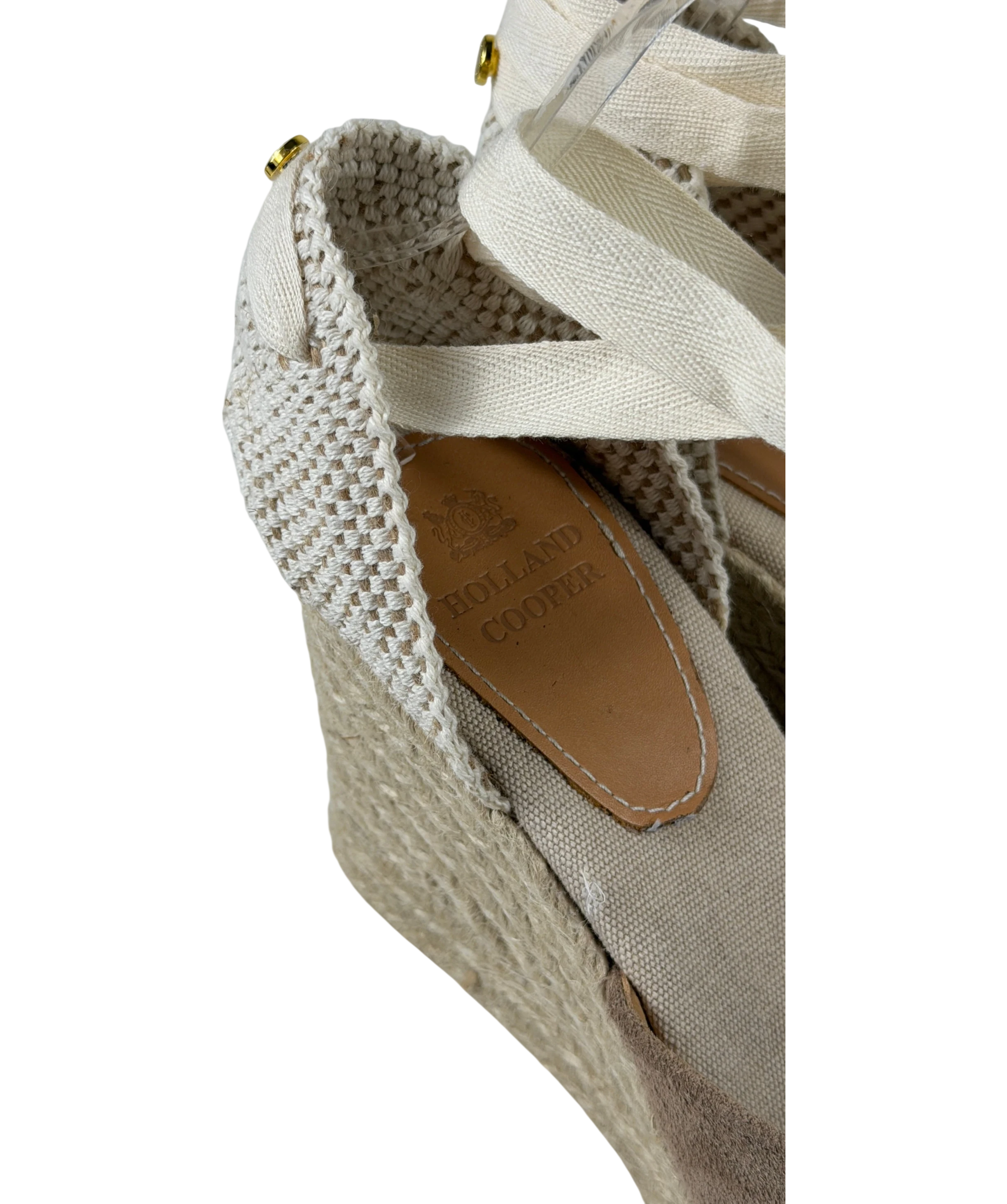 HOLLAND COOPER Seville Wedge Espadrilles In Taupe Beige Suede UK 5 EU 38