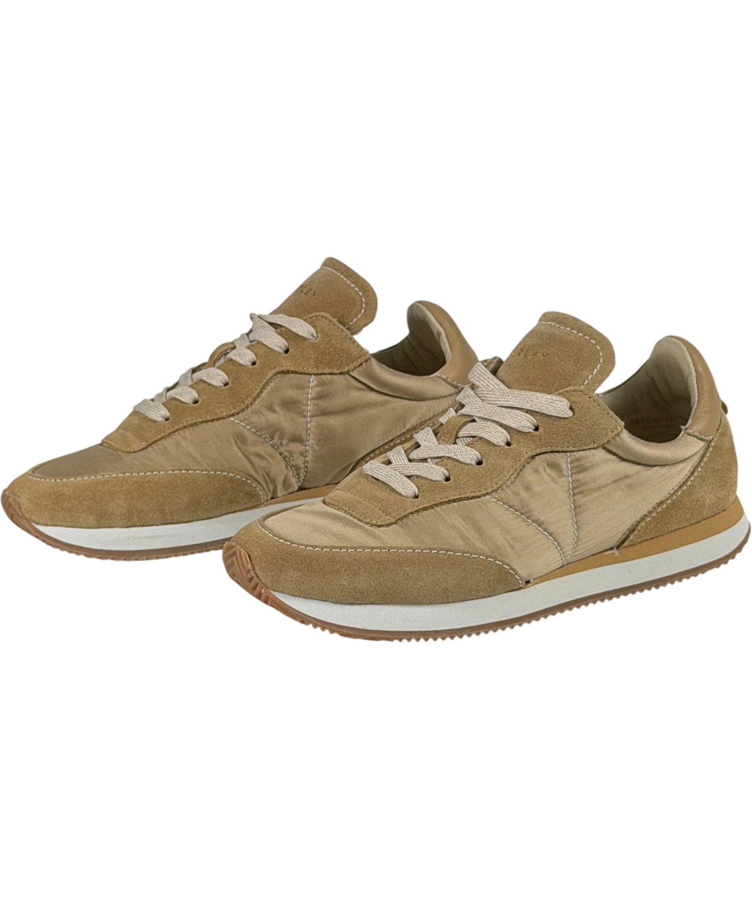 VARLEY Amera Runner Suede And Satin Sneakers In Taupe Beige UK 5 EU 38