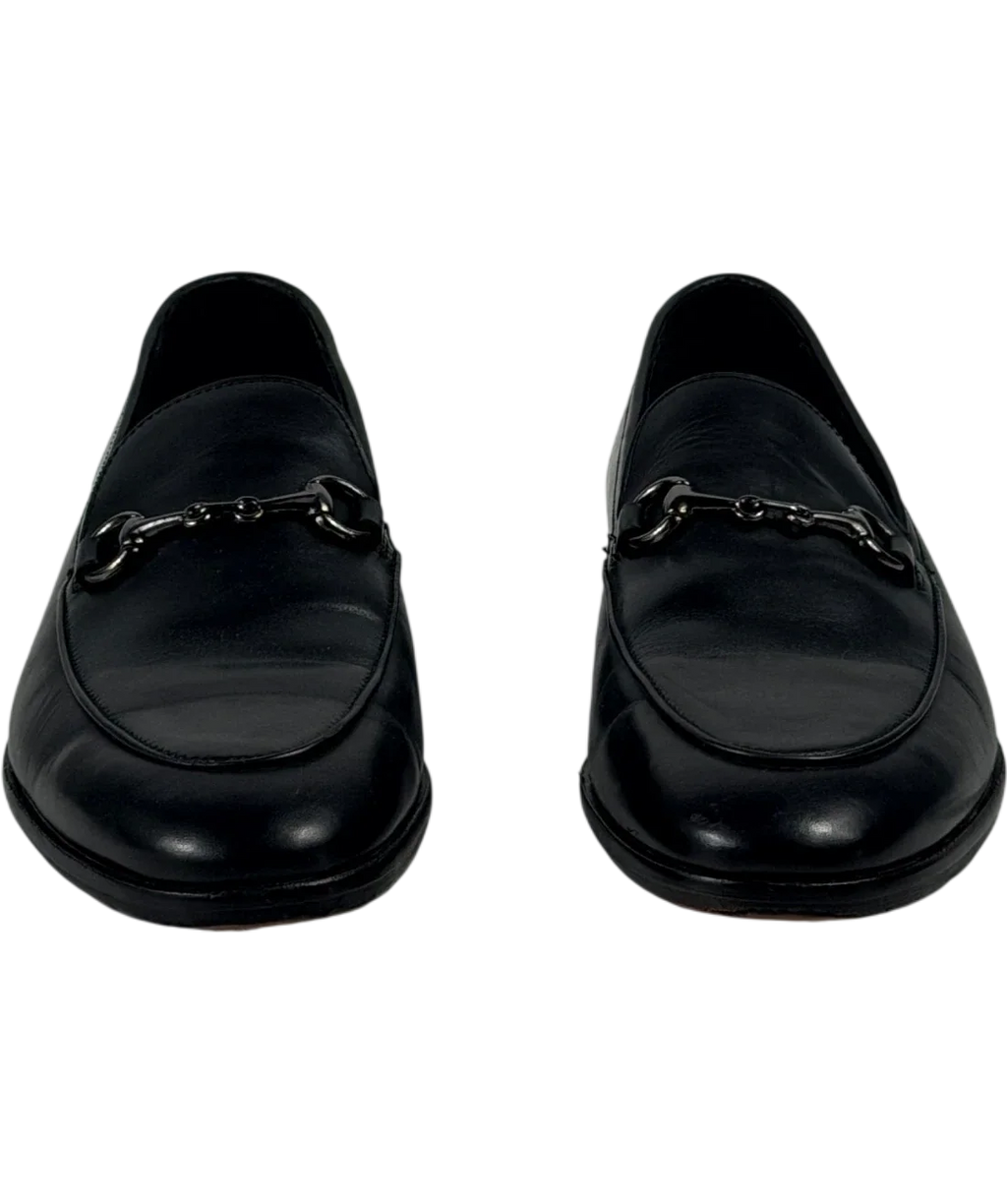 M&S Autograph Mens Black Leather Snaffle Loafers UK 6 EU 39