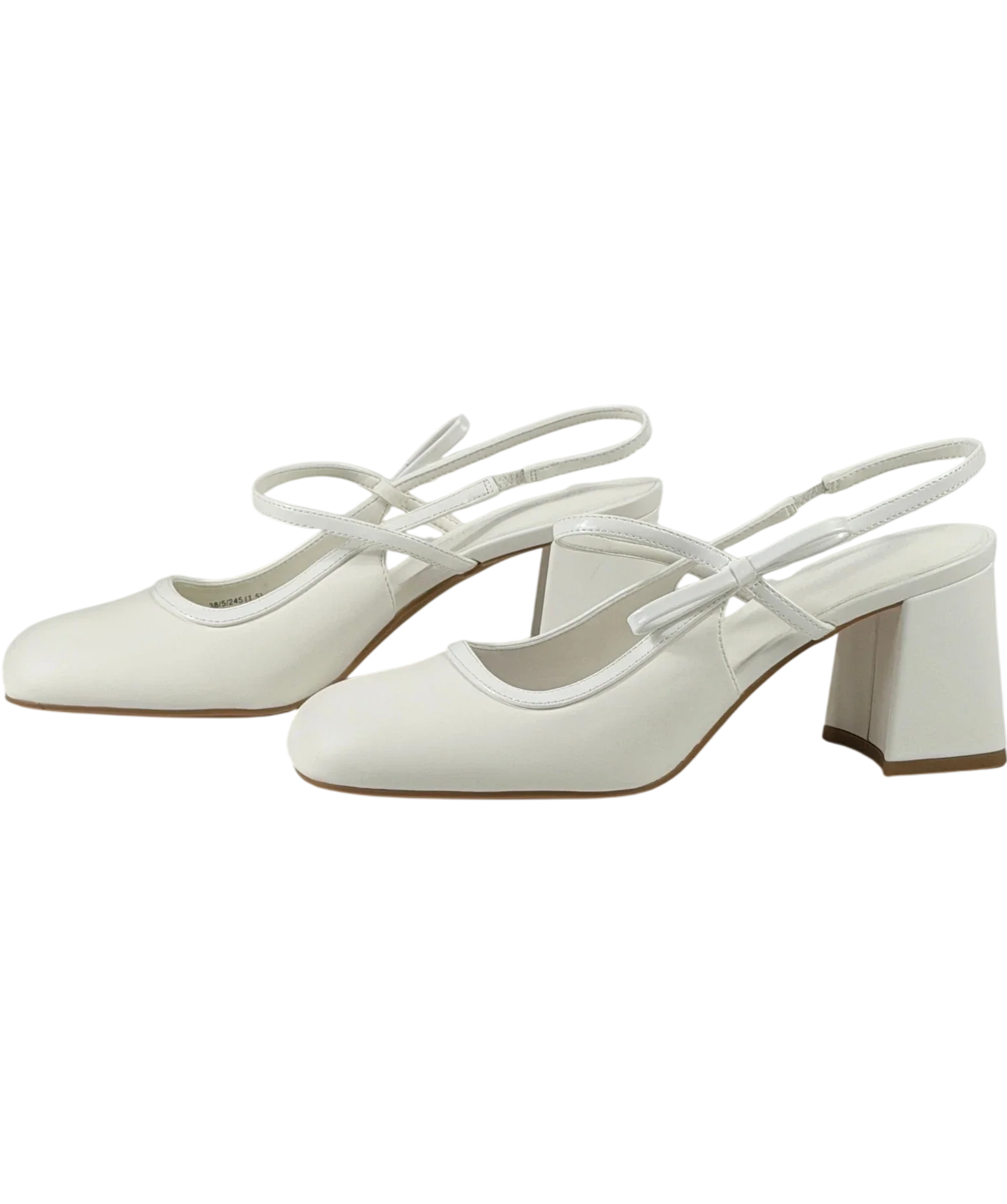 Charles & Keith White Bow Slingback Mary Jane Shoes UK 5 EU 38