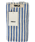 TEKLA Blue Coastal Stripes Terry Beach Towel