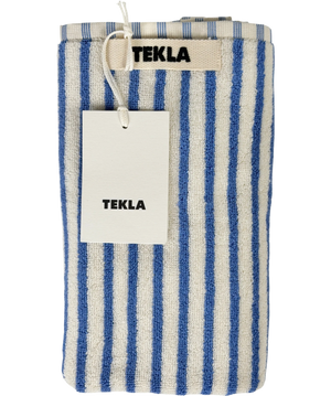 TEKLA Blue Coastal Stripes Terry Beach Towel