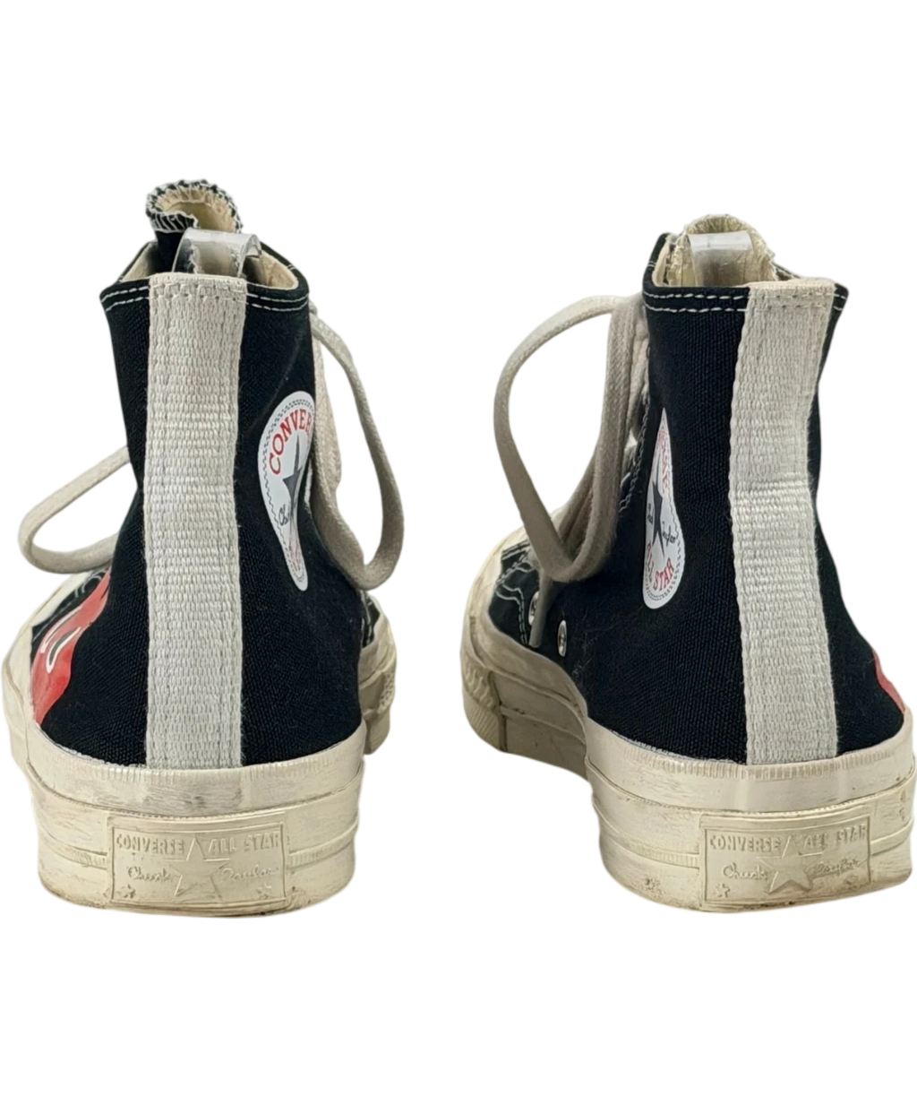 Converse X Comme Des Garçons Play Chuck 70 Black High Top Trainers UK 7 EU 40