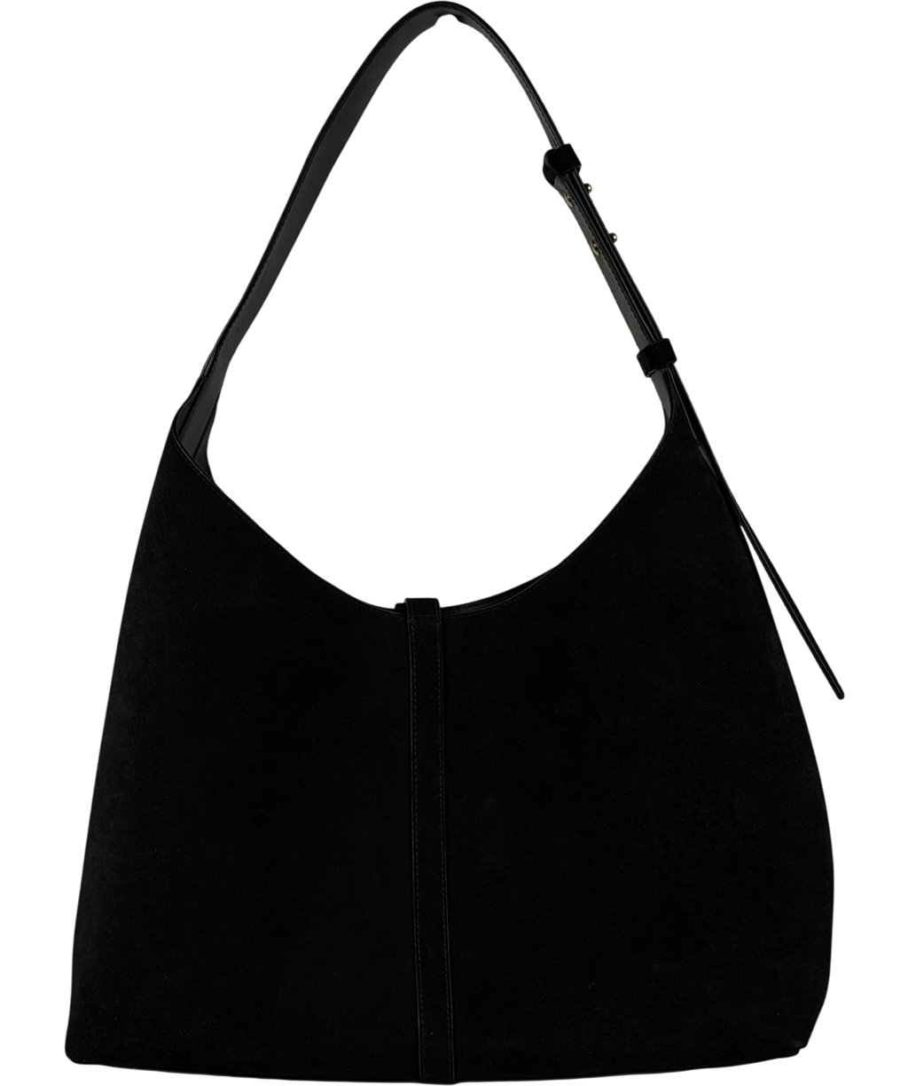 STRATHBERRY Kite Hobo Maxi In Black Suede One Size