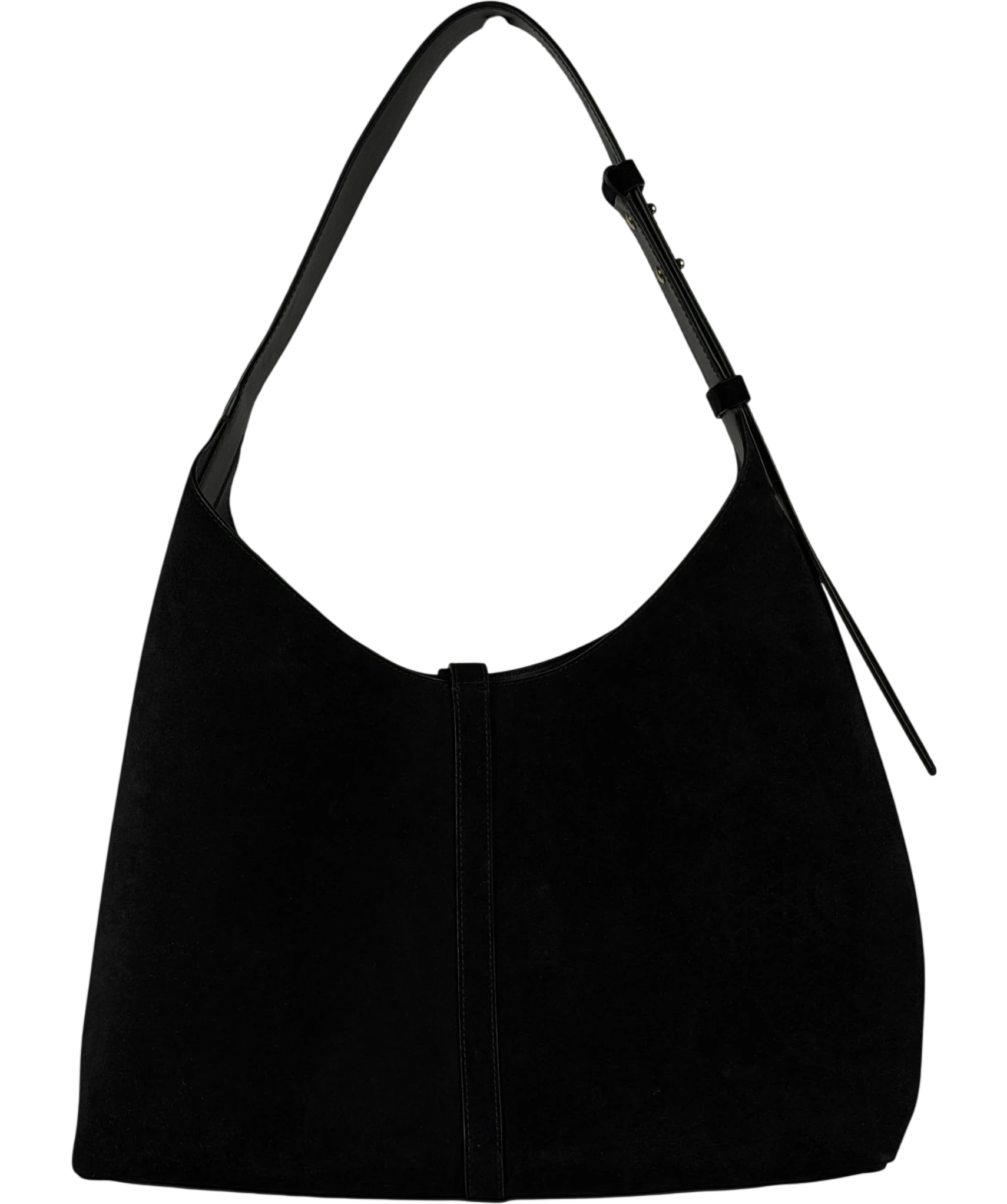 STRATHBERRY Kite Hobo Maxi In Black Suede One Size