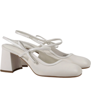 Charles & Keith White Bow Slingback Mary Jane Shoes UK 5 EU 38
