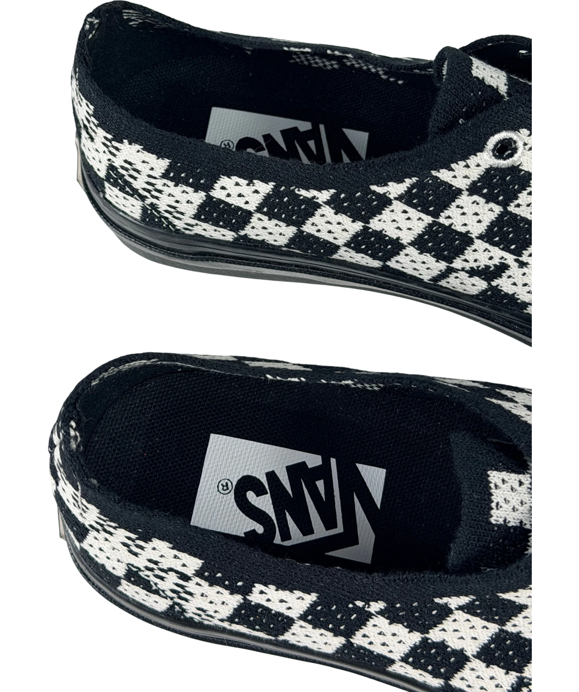 VANS Premium Authentic 44 Ek Punk Check Black And Marshmallow Sneakers UK 3 EU 36
