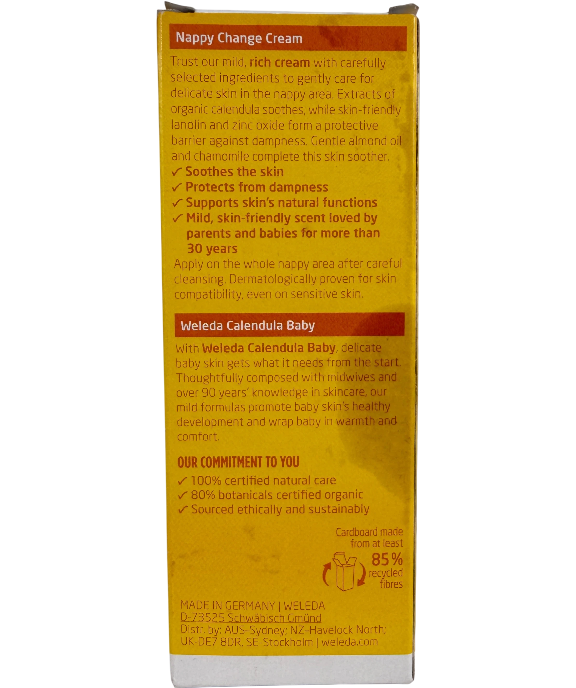 Weleda Yellow Baby Calendula Nappy Change Cream One Size