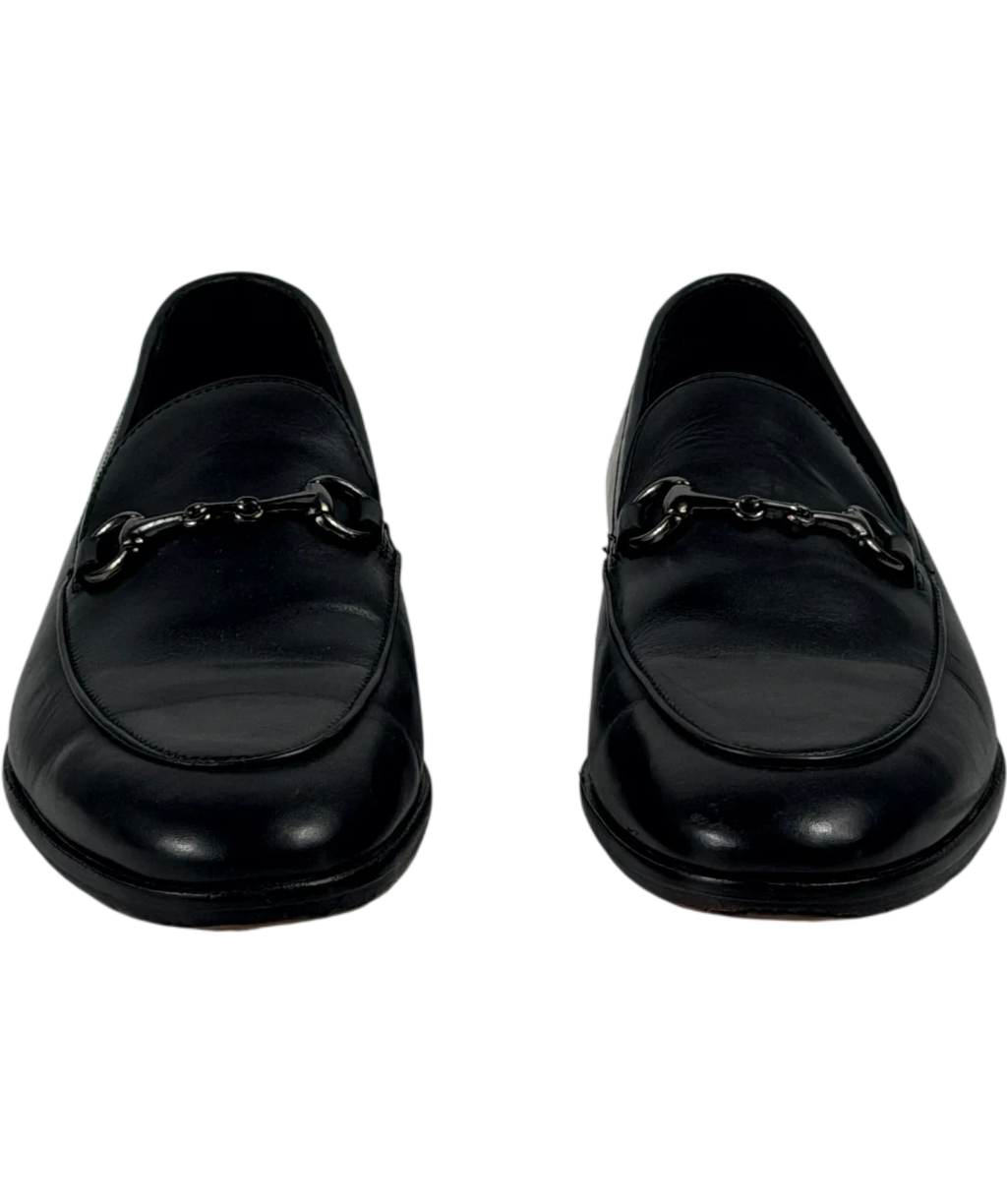 M&S Autograph Black Leather Snaffle Loafers UK 6 EU 39
