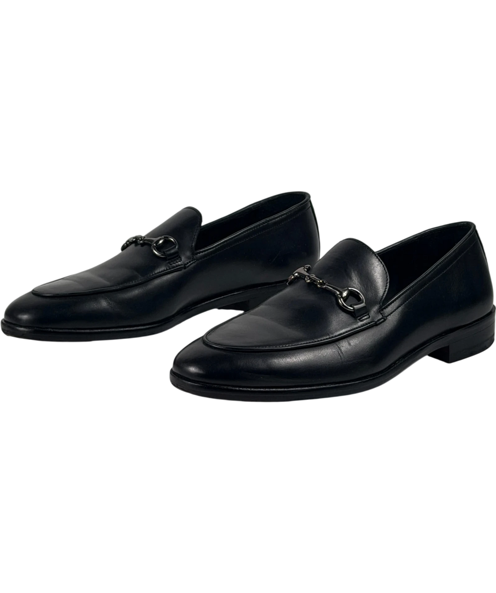 M&S Autograph Black Leather Snaffle Loafers UK 6 EU 39