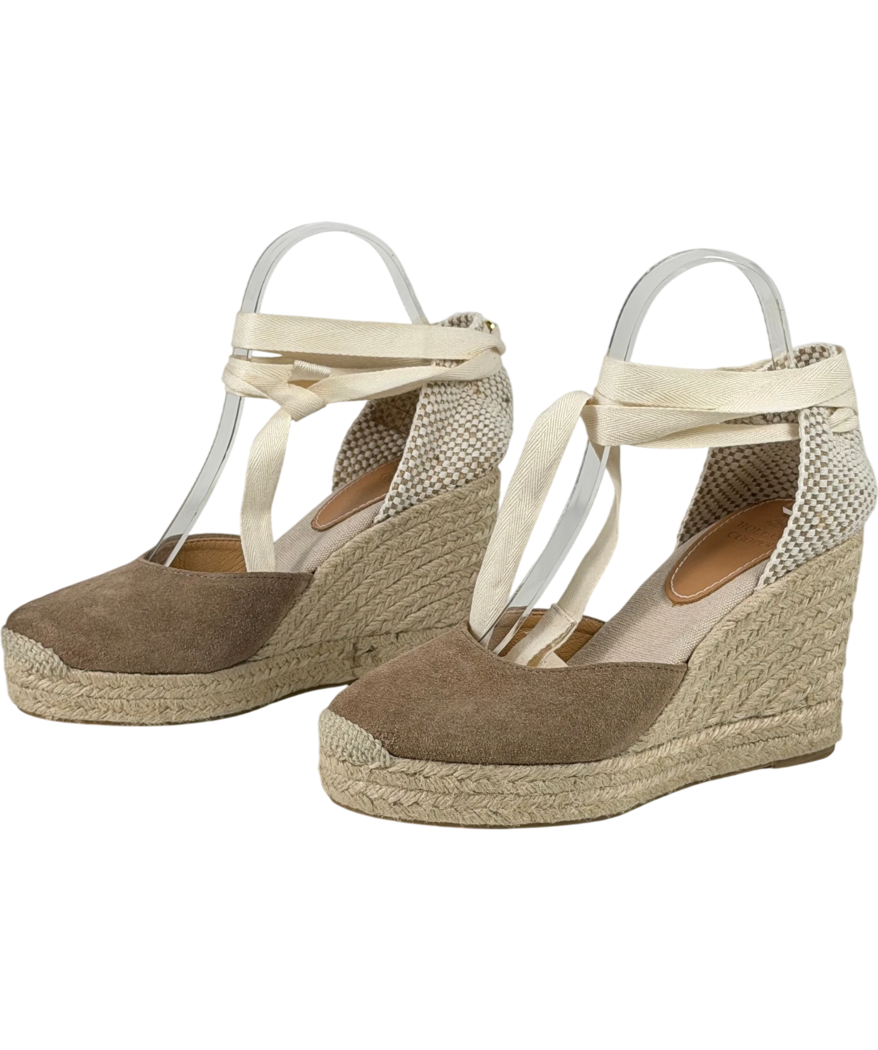 HOLLAND COOPER Seville Wedge Espadrilles In Taupe Beige Suede UK 5 EU 38