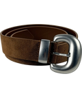Mint Velvet Statement Buckle Suede Belt Brown UK M