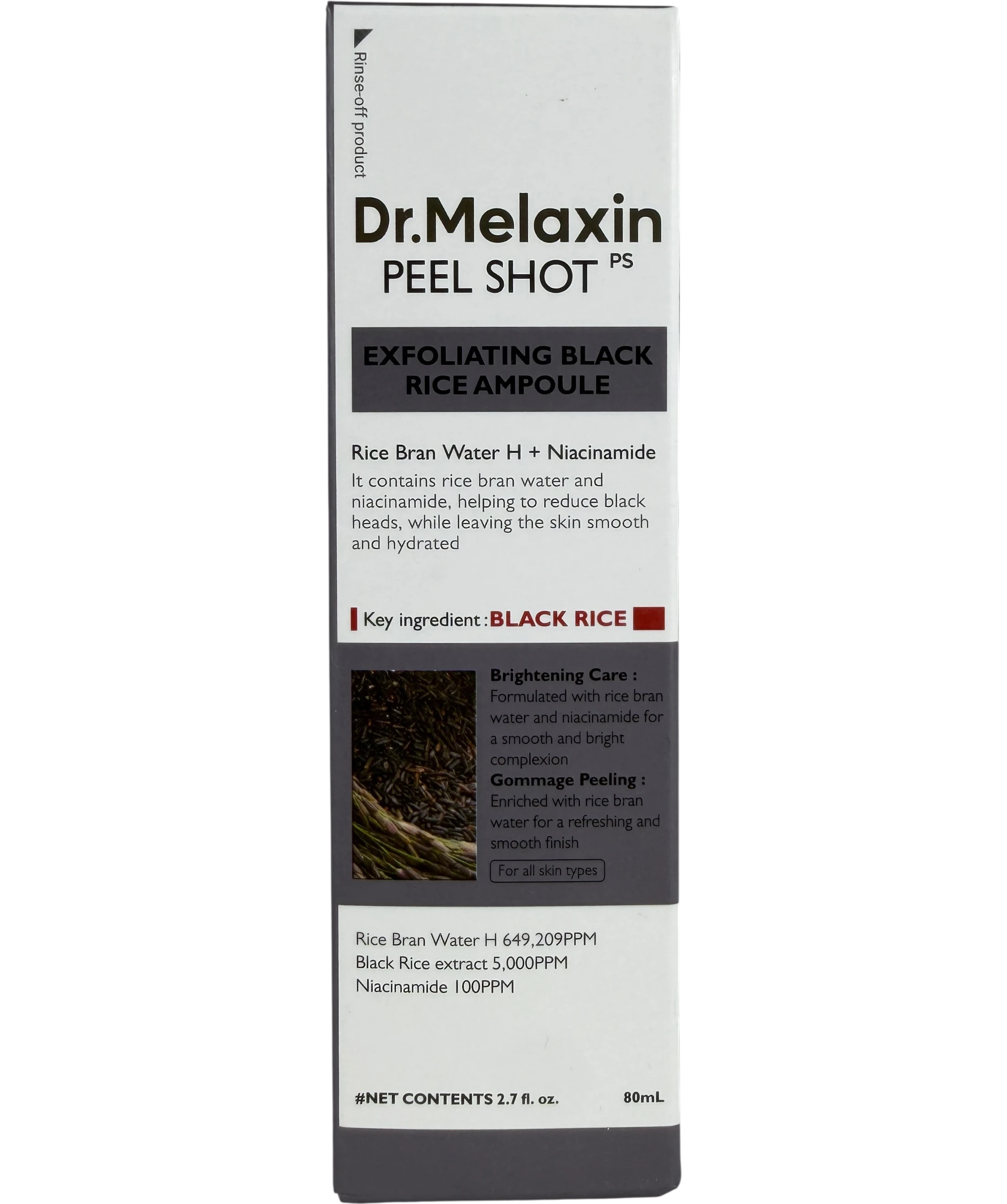 Dr. Melaxin Peel Shot Exfoliating Black Rice Ampoule 80ml