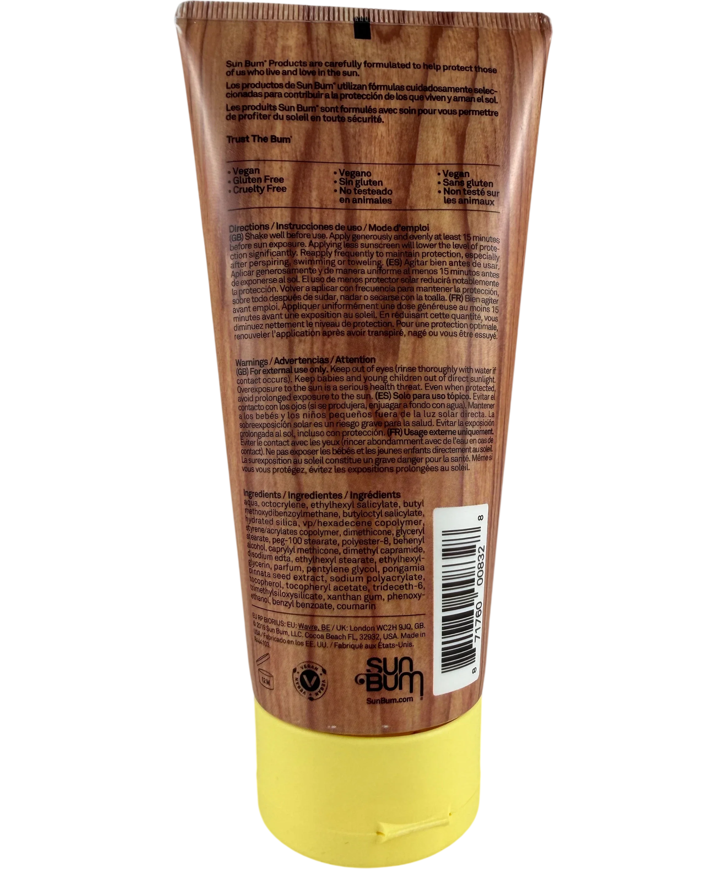 sun bum Original Broad Spectrum Moisturizing Sun Cream Spf 50 177ml